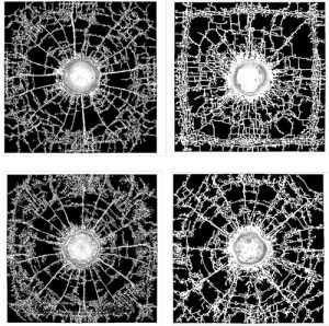 Fissuration de carreaux de céramique lors de l'impact de billes acier