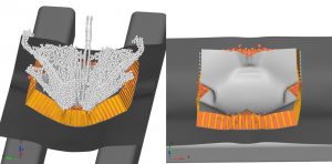 Bird impact on aeronautical shield